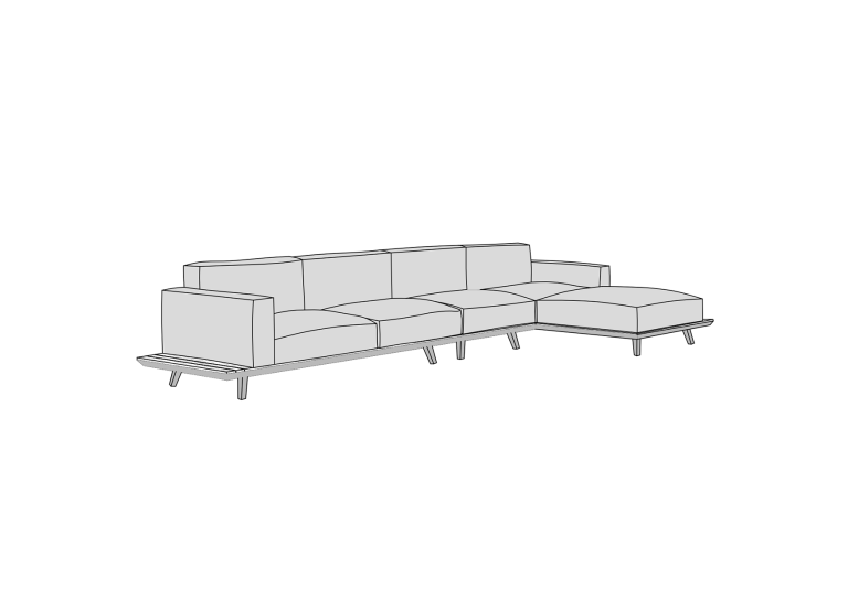 Panama II outdoor modular sofa left hand side chaise waterproof outdoor furniture cover 2 | The Cover Company NZ